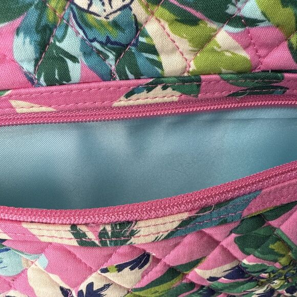 Vera Bradley Satchel Tropical Paradise Purse Handle Strap Pink & Green Floral - Picture 5 of 13
